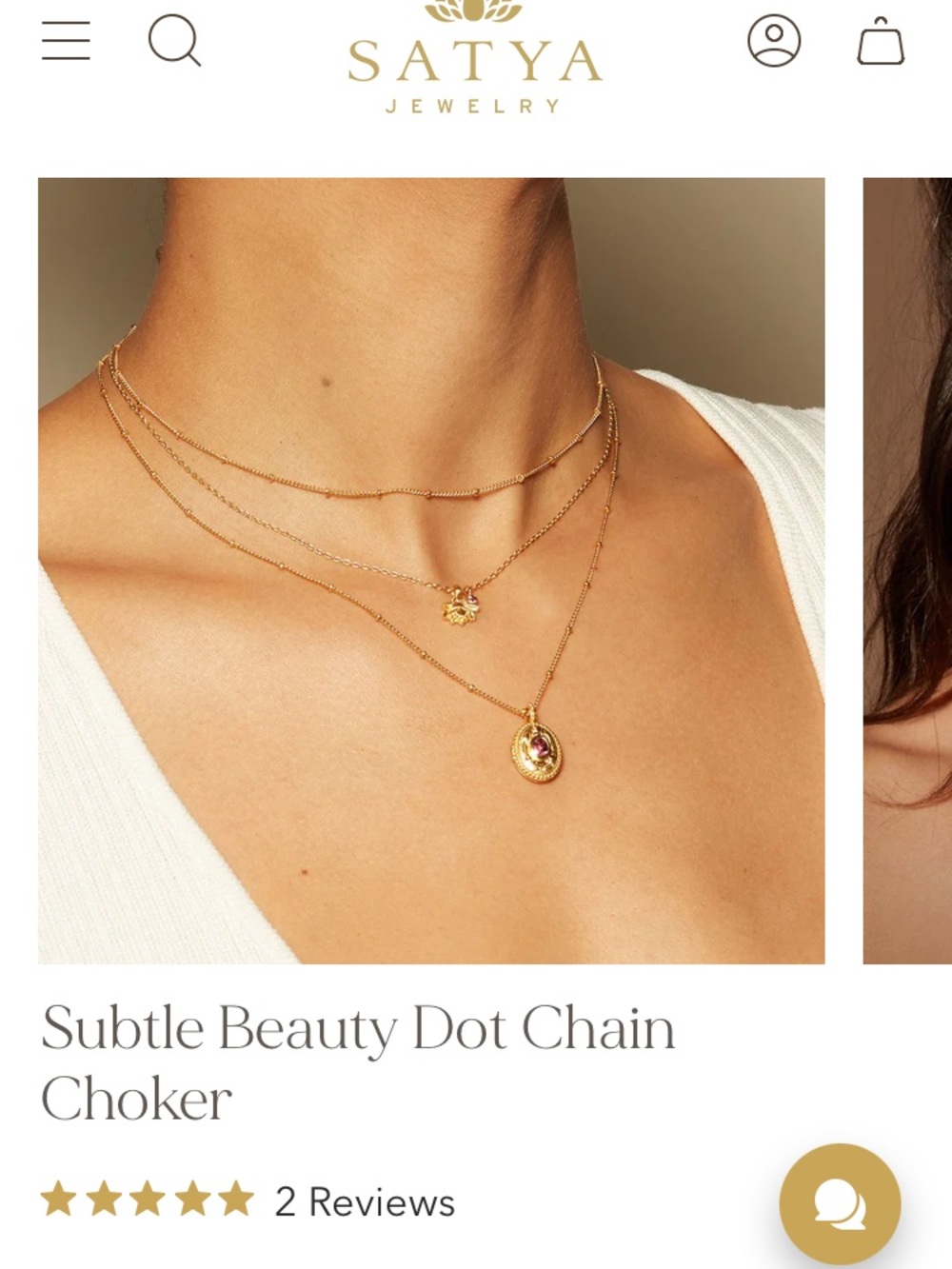 Gold Satya Subtle Beauty Dot Chain Choker - Gold - Picture 3 of 7